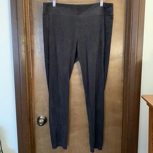 Ann Taylor Factory Women’s Dark Gray Faux Suede Leggings Size Large